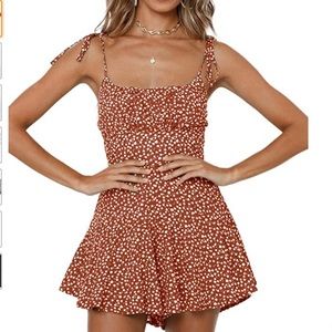 Orange floral romper